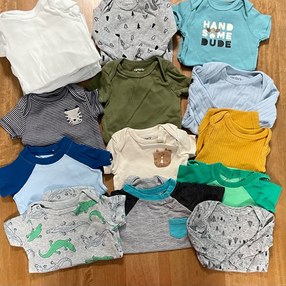 Assorted Baby Onesies Set 17pc sz|0-3m